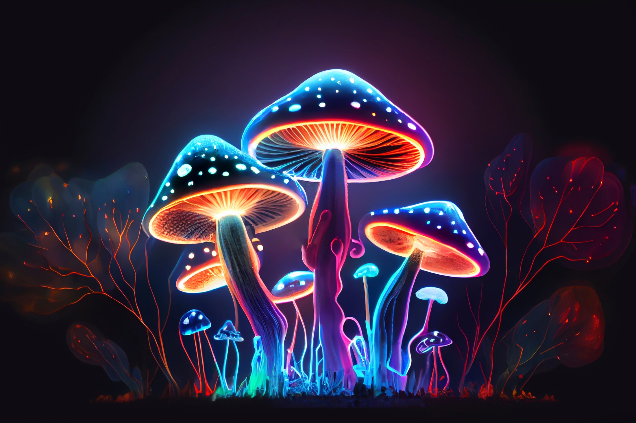 Psilocybin,Mushrooms,,3d,Illustration.,Commonly,Known,As,Magic,Mushrooms,,A